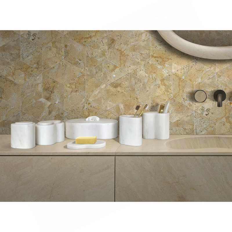 White Natural Marble Bathroom Accessories Set, Natural Stone, Genuine Marble, Real Marble