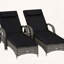 Ensemble de 2 chaises longues en rotin avec coussins, coussin et inclinaison à 5 positions-83821434