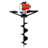 Post Hole Digger 2.7 HP 63 CC Steel 1 Piece Black with Drill Bits Set Gas-Powered 2-Stroke Auger
