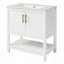 Meuble-lavabo avec lavabo en céramique et rangement polyvalent - idéal pour les petites salles de bain-115688314