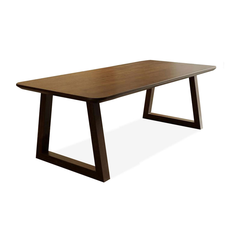 Nut-brown Rectangular Solid Wood Dining Table, 29.53"H x 62.99"L x 31.5"W