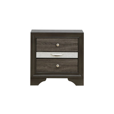 Stylish and Practical Nightstand with Three Spacious Drawers, Felt - lined Accessory Drawer and Robust Wood Trim for Bedroom Decor
