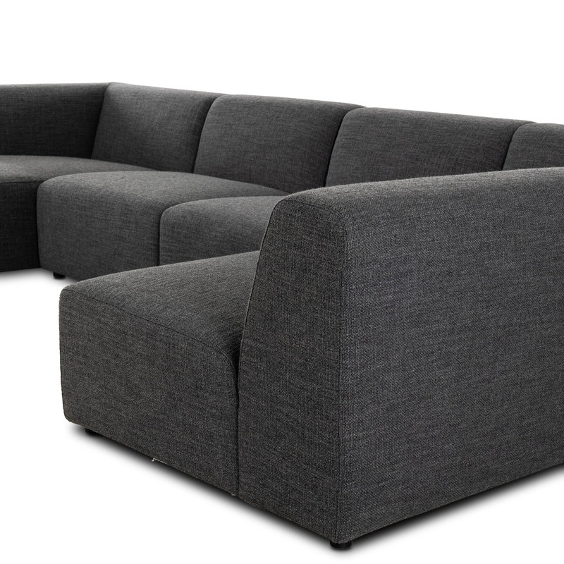Lawndale 5PC Sectional W/ RAFC-Napa Sandstone, Left Hand Facing, Fayette Cloud Polyester Blend