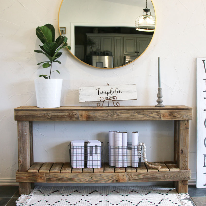 Josh Solid Wood Console Table, Natural, 60"