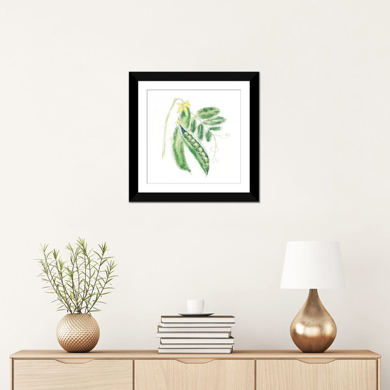 Jardin plaisir xi, reproduction d’art sur toile tendue, H 16 po x l 16 po x P 1 po, Papier d'art encadré noir, Blanc