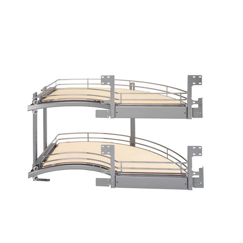Système d'organisation d'angle coulissant Contemporary Curve de Rev-A-Shelf pour les coins cachés