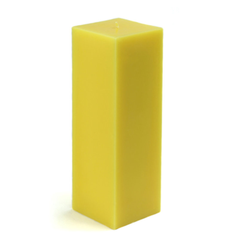 Bougie cylindrique sans parfum, Carré jaune