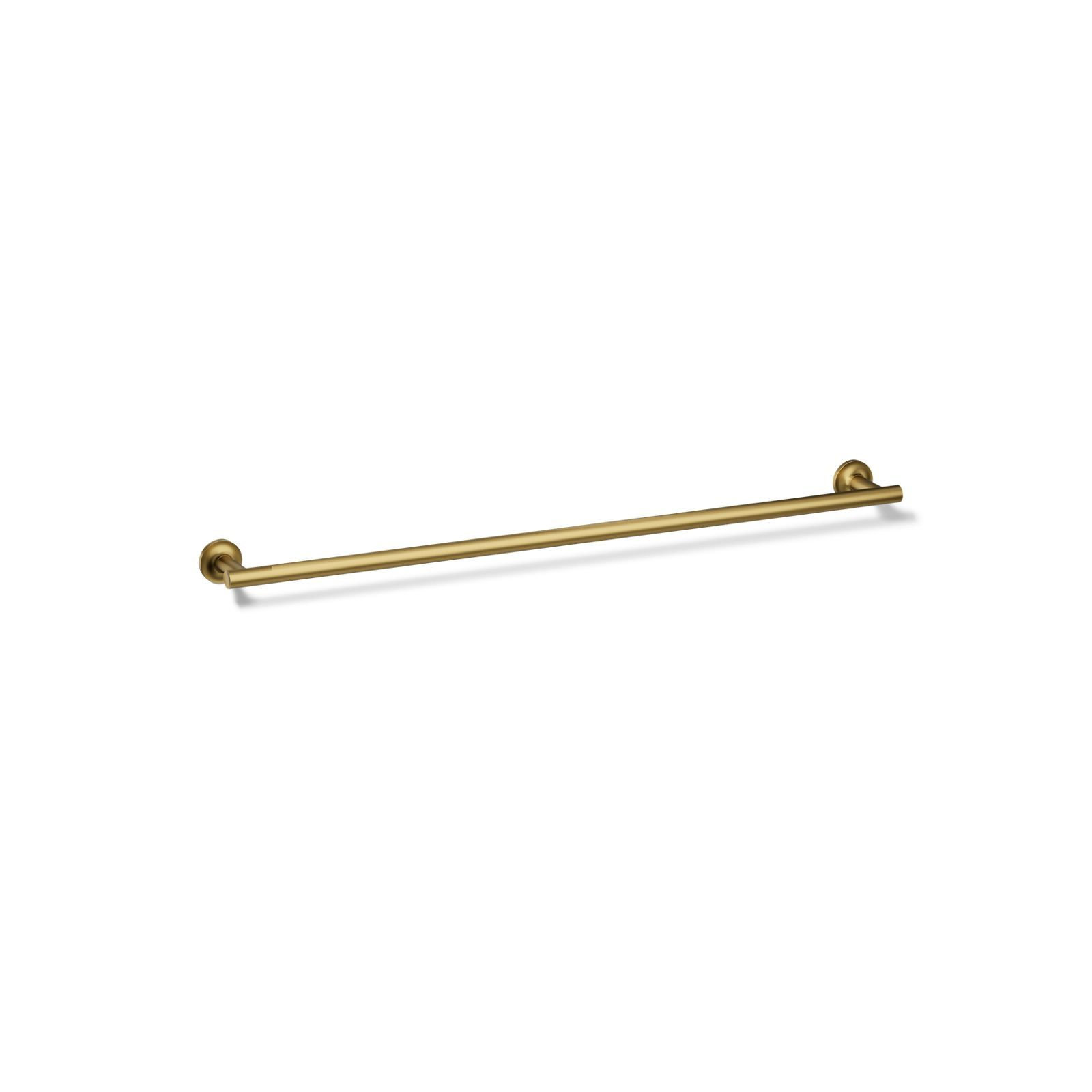Purist 30" Wall Mounted Towel Bar, Vibrant Brushed Moderne Brass, 1.88" H x 30" L x 3.25" D
