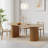 79" Oval Dining Table Duble Pedestal Dining Table Seats 6 Solid Wood Kitchen Table-1787522057