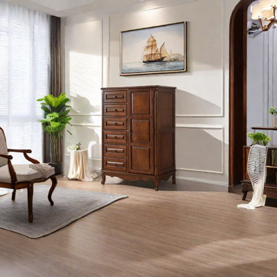 Armoire d'entrée en bois d'hévéa de style rétro