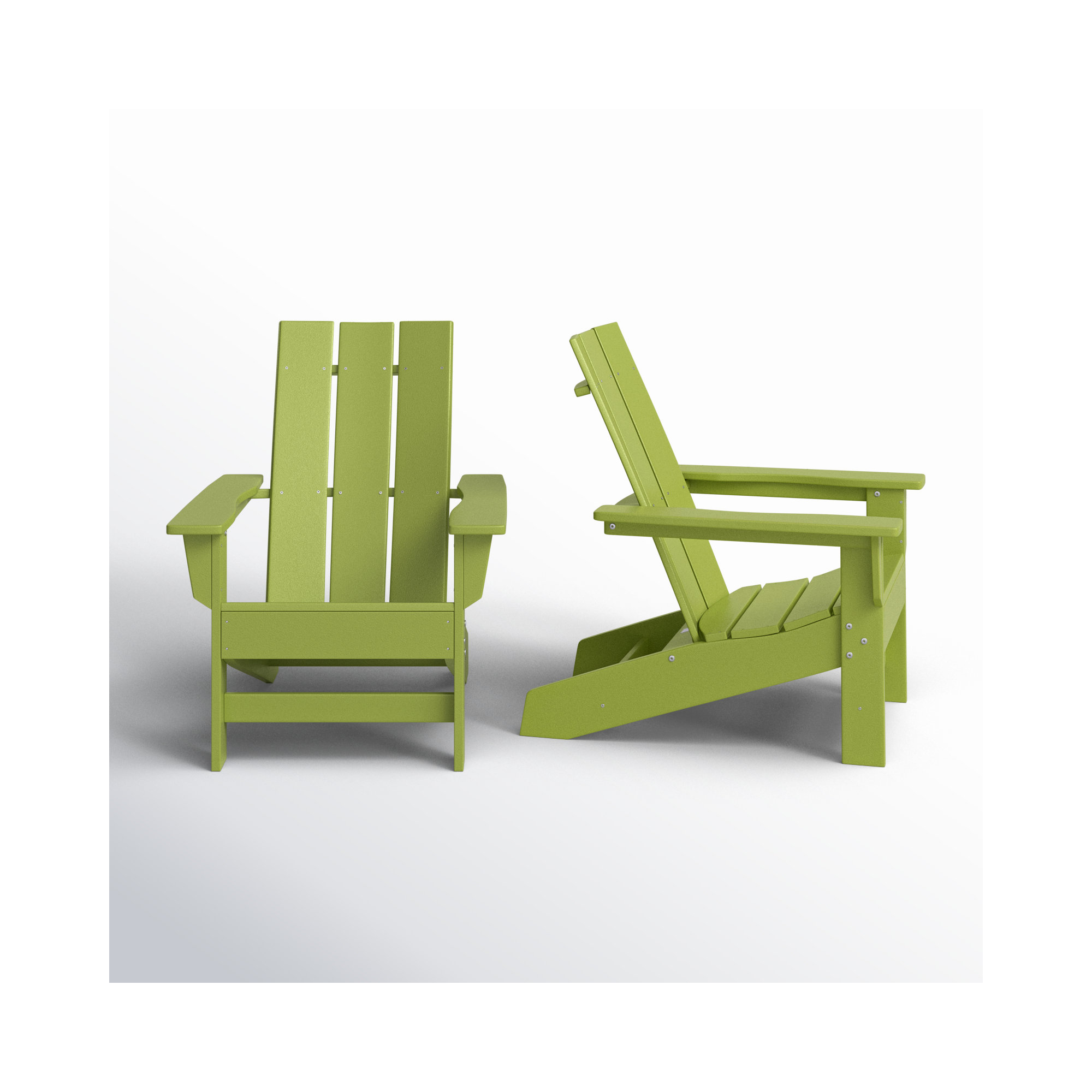 Ratcliff Plastic Adirondack Chairs (Set of 2), Lime Green