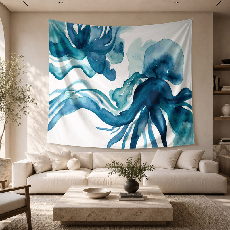 Tapisserie murale aquarelle abstraite 16, 26 po x 36 po