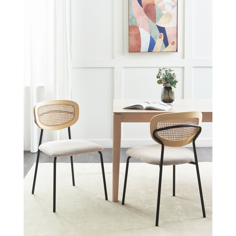 Altonette 19.29cm H Polyester Upholstered Full Back Side Chair, Beige