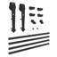 Trousse de quincaillerie pour porte de grange standard noire de 1,8 m (porte non incluse)