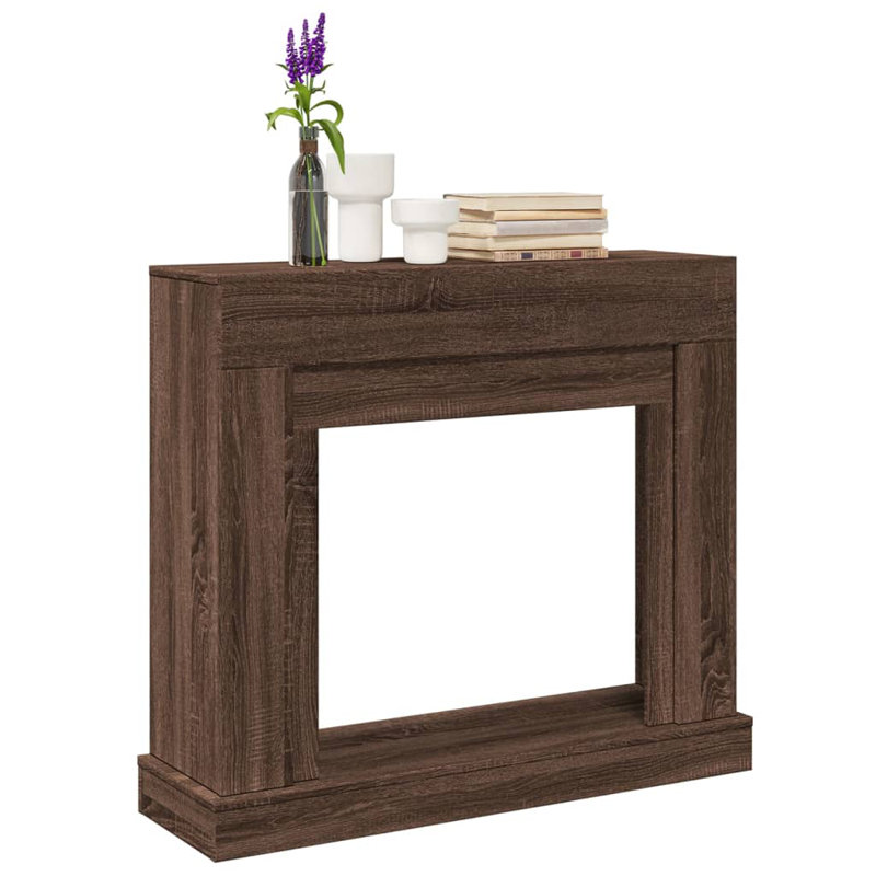 Fireplace Surround 39.4X11.8X34.4" Engineered Wood, Brown Oak