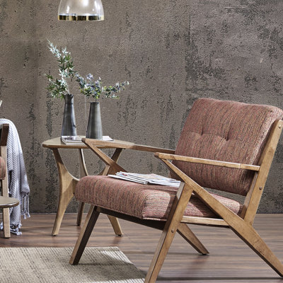Élégante méridienne en bois massif de style Mid-Century moderne et assise, P 30 po x H 32,5 po, l 33,5 po