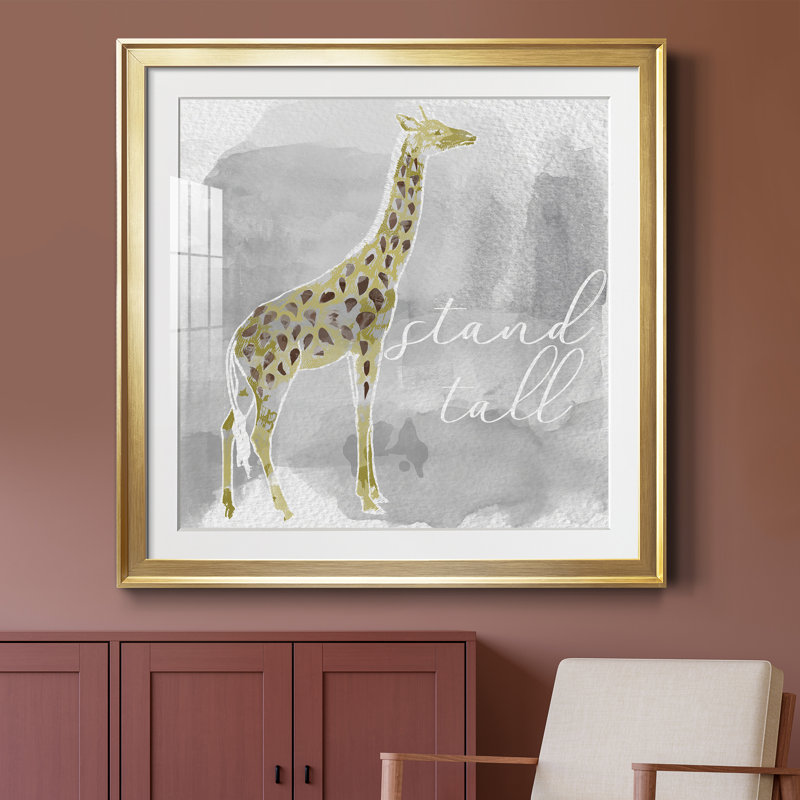 «Stand Tall» - peinture encadrée, H 34,5 po x l 34,5 po x P 1,5 po, Encadrement doré