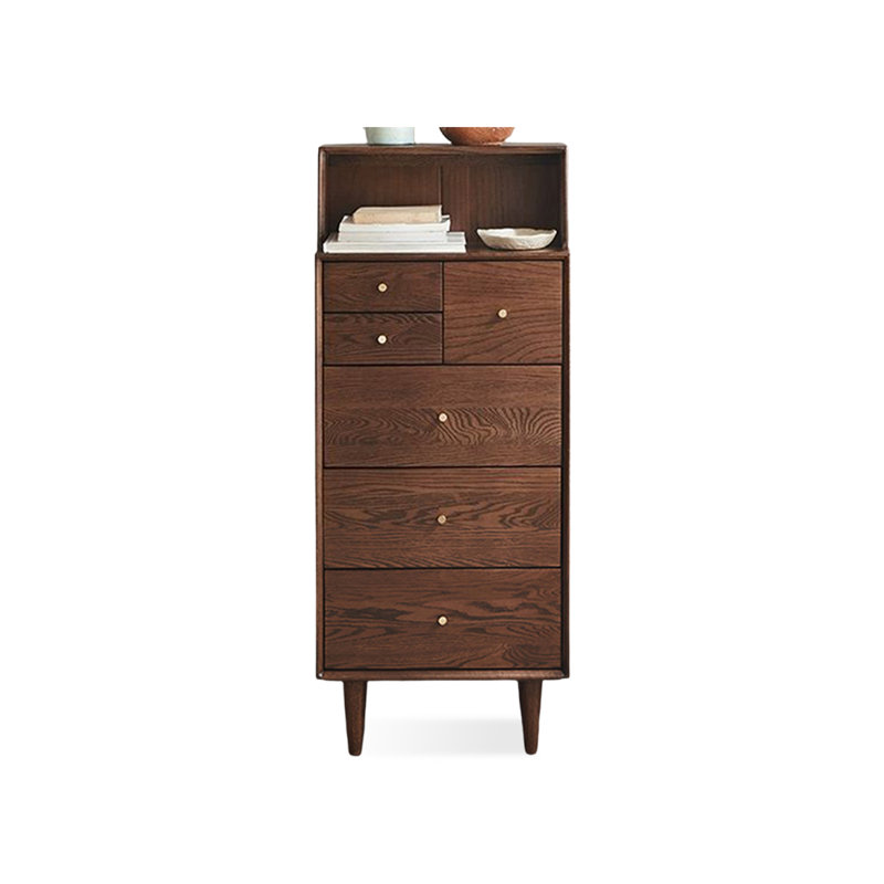 Modern Black Walnut Color Solid Wood Accent Cabinet