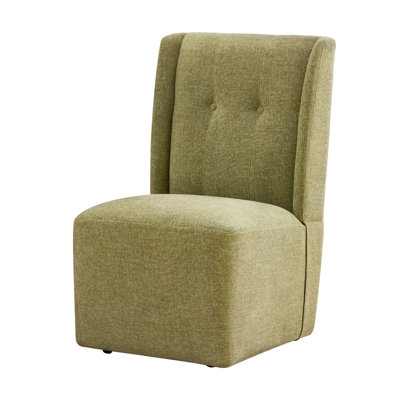 Dining Chairs With Casters, Upholstered Armless Modern Rolling Dining Chairs With Rollers For Bedroom Reading Room Living Room by Red Barrel Studio