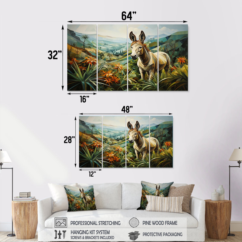 «Horizon VI», art mural 4 pièces, H 28 po x l 48 po