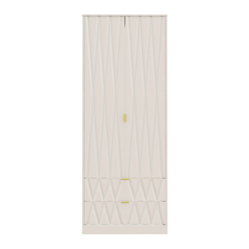 Fully Assembled Efka Diamond Wardrobe, Kashmir Matt Veneer