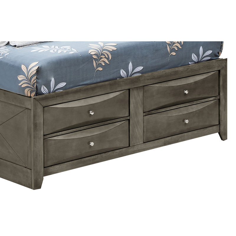 Lit de rangement élégant pour la vie moderne, gris