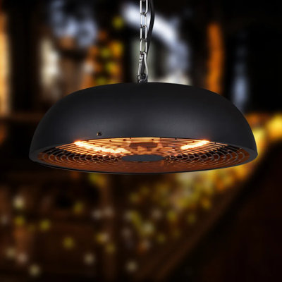 1500w Infrared Electric Patio Heater, With Overheat Protection And Ip55 Waterproof ,no Pull Cord Design,white