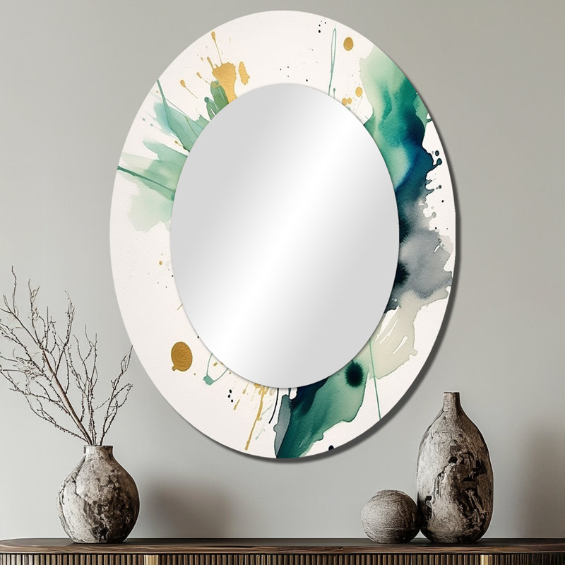 Krysten - Miroir abstrait en métal, 40 po x 30 po