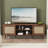 TV Stand For 55/65/70 Inch TV, Boho 59" Entertainment Center With Storage, Modern Mid Century Media Console With Rattan Doors And Adjustable Shelf, Wood TV Stand For Living Room-1734055725-1736728840