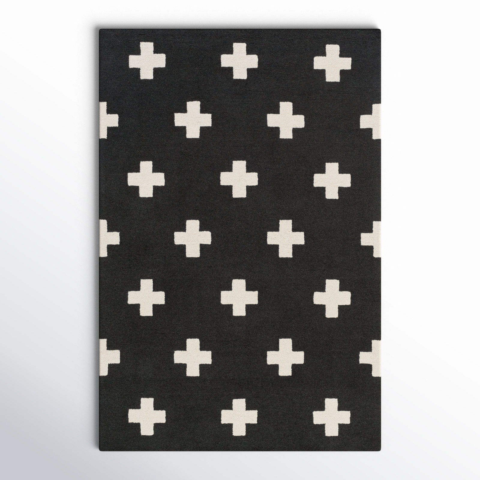Cavan Hand Tufted Wool Black Rug, Rectangle 2' x 3'