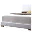 Grand lit avec DEL, matériau en cuir synthétique blanc, pieds droits, tête de lit rembourrée ultrabrillante, profil bas, 3 lattes et sommier tapissier requis, capacité de 660 lb, profondeur de 85 po - taille compatible