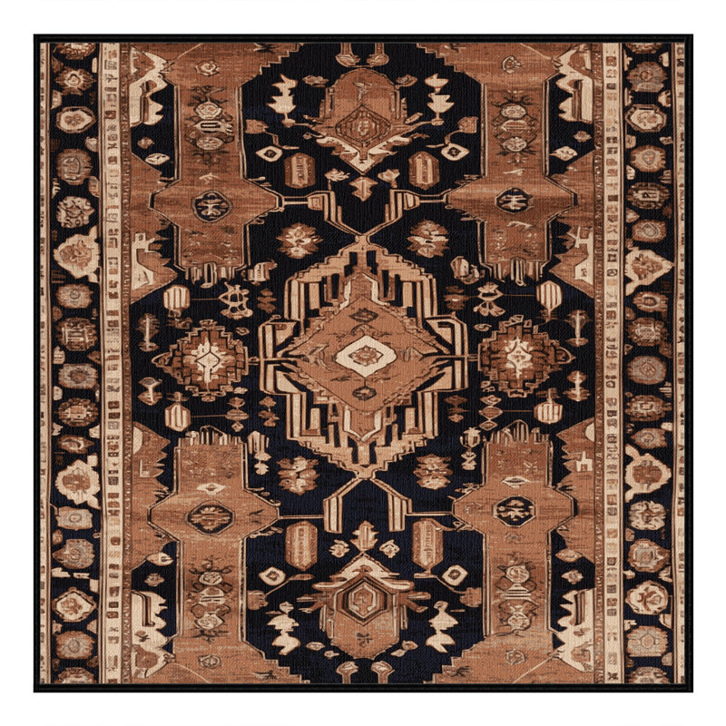 Tapis brun lavable à la machine, Carré 7 pi