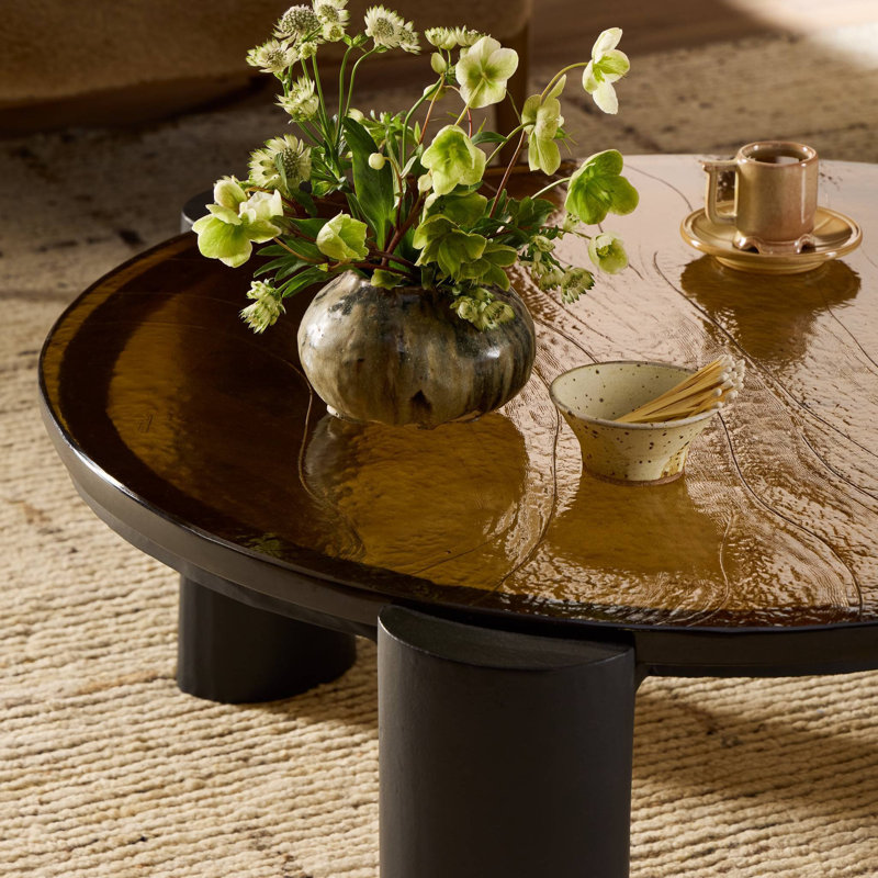 Rover Glass End Table, 16" H x 38.5" W x 36.5" D