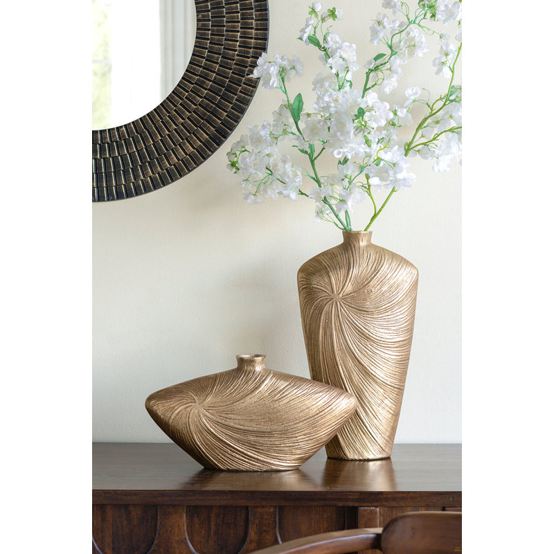 Vase conique en aluminium 9,5 x 5,2 x 18 po