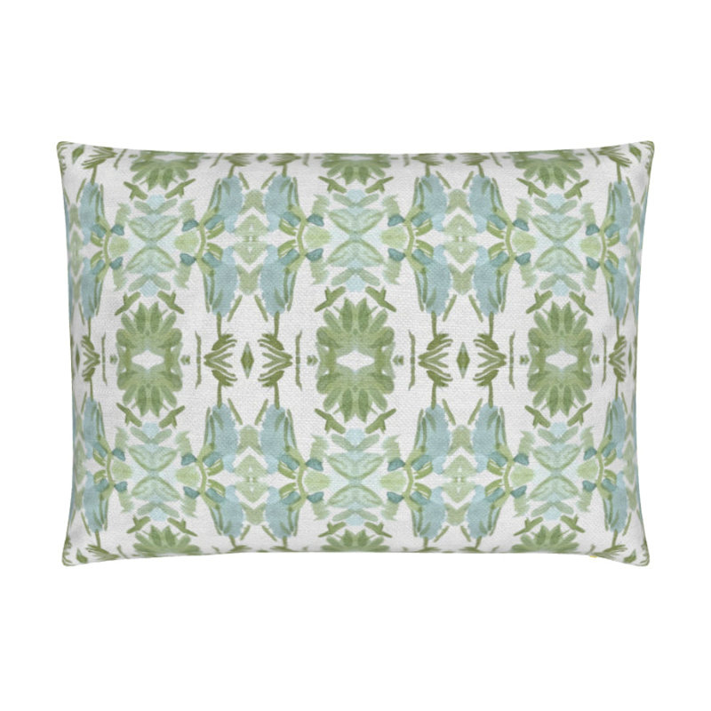 Wildflowers I Small Repeat Luxury Throw Pillow, Blue/Sage Green Floral