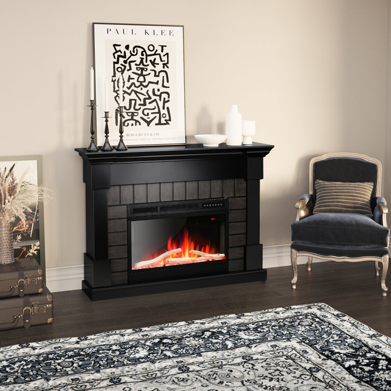 R.W.FLAME Freestanding Electric Fireplace Up To 50.63" with Remote, Black