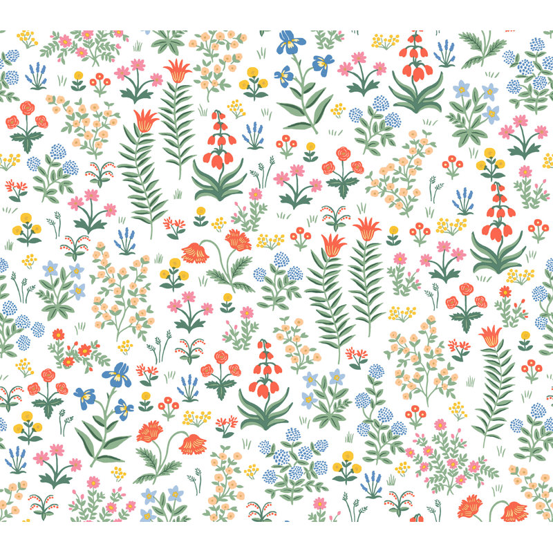 Papier peint adhésif multicolore Menagerie Garden Rose, Rouge