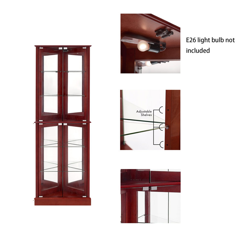Armoire d'angle Curio, Cerisier