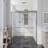 44''-48'' W X 71'' H Double Sliding Semi-Frameless Shower Door With  0.24"(6mm) Tempered Glass，Stainless Steel Accessories-106297730