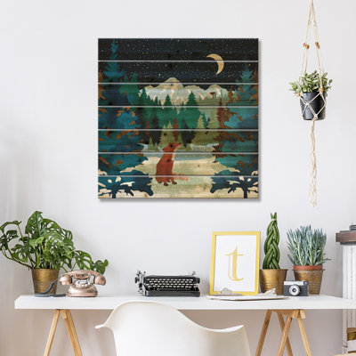 «Hendrum Winter Fox Vista» par - Impression sur bois sans cadre