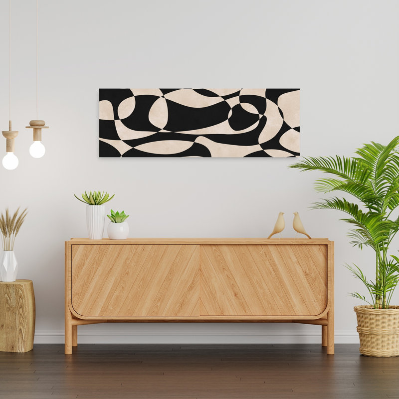 Organic Wavy Pattern by Vitor Costa - Wrapped Canvas Panoramic Print, 30.48 cm H x 91.44 cm W