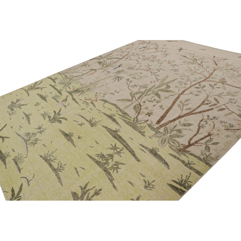 Distressed Homage Hand Knotted Wool Area Rug, Rectangle 8' x 10'