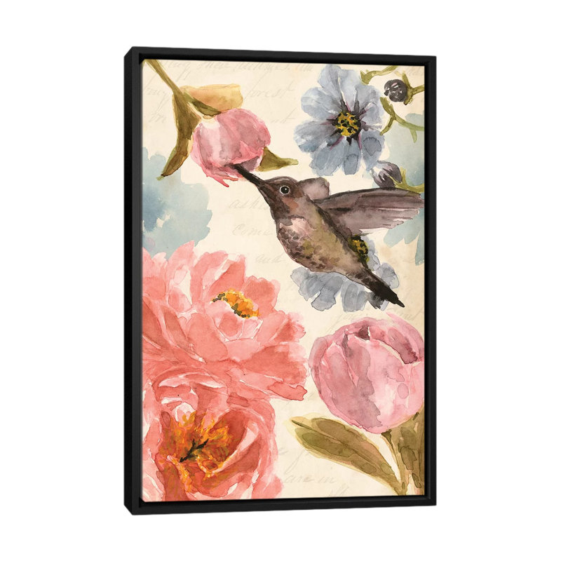 «Nectar's Sip II» par Annie Warren - reproduction d'art, Aucun mat, H 40 po x l 26 po x P 1,5 po, Toile avec cadre noir