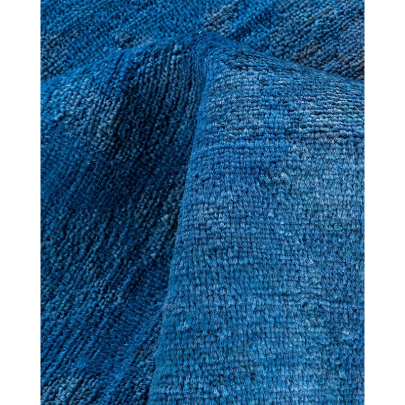 Tapis bleu nouvel âge surteint 4 pi 1 po x 5 pi 10 po Overdyed