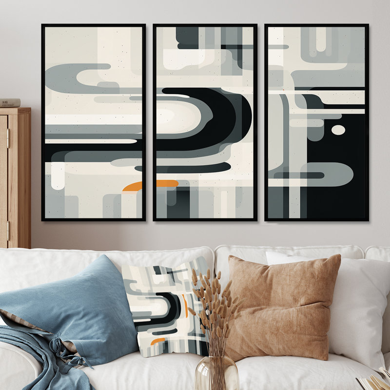 Cuda - Minimalisme, ensemble d'art mural, Cadre flottant noir, H 40 po x l 60 po x P 1 po