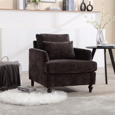 Fauteuil d'appoint avec cadre en bois, fauteuil d'appoint de style moderne