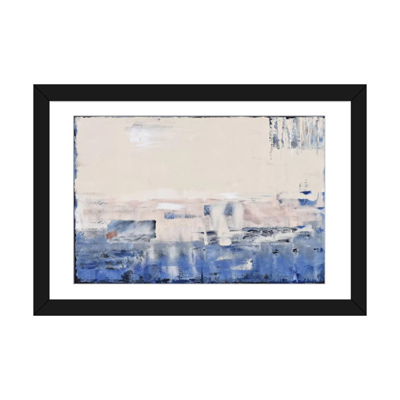Sandbar par Piero Manrique - reproduction d'art sur toile tendue, Papier d'art encadré noir, Blanc