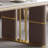 Portingale High Gloss Rock Slab Dining Table with Gold Base-154342204