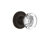 Rope Rosette with Round Clear Crystal Door Knob