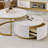 Modern Round Nesting Coffee Table Fluted With Drawer In White & Gold In 27.6"-124923120